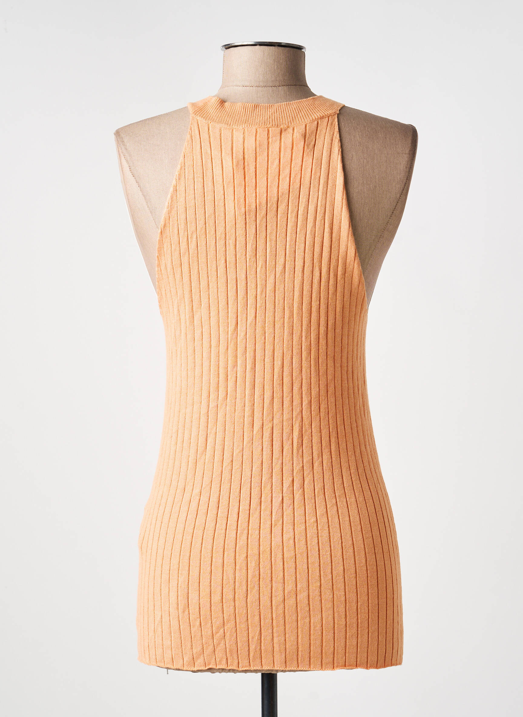 Marškiniai be rankovių atvira nugaros apykaklė be rankų oranžinė VILA moteris