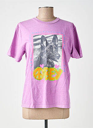 T-marškinys violetinis OBEY moteris
