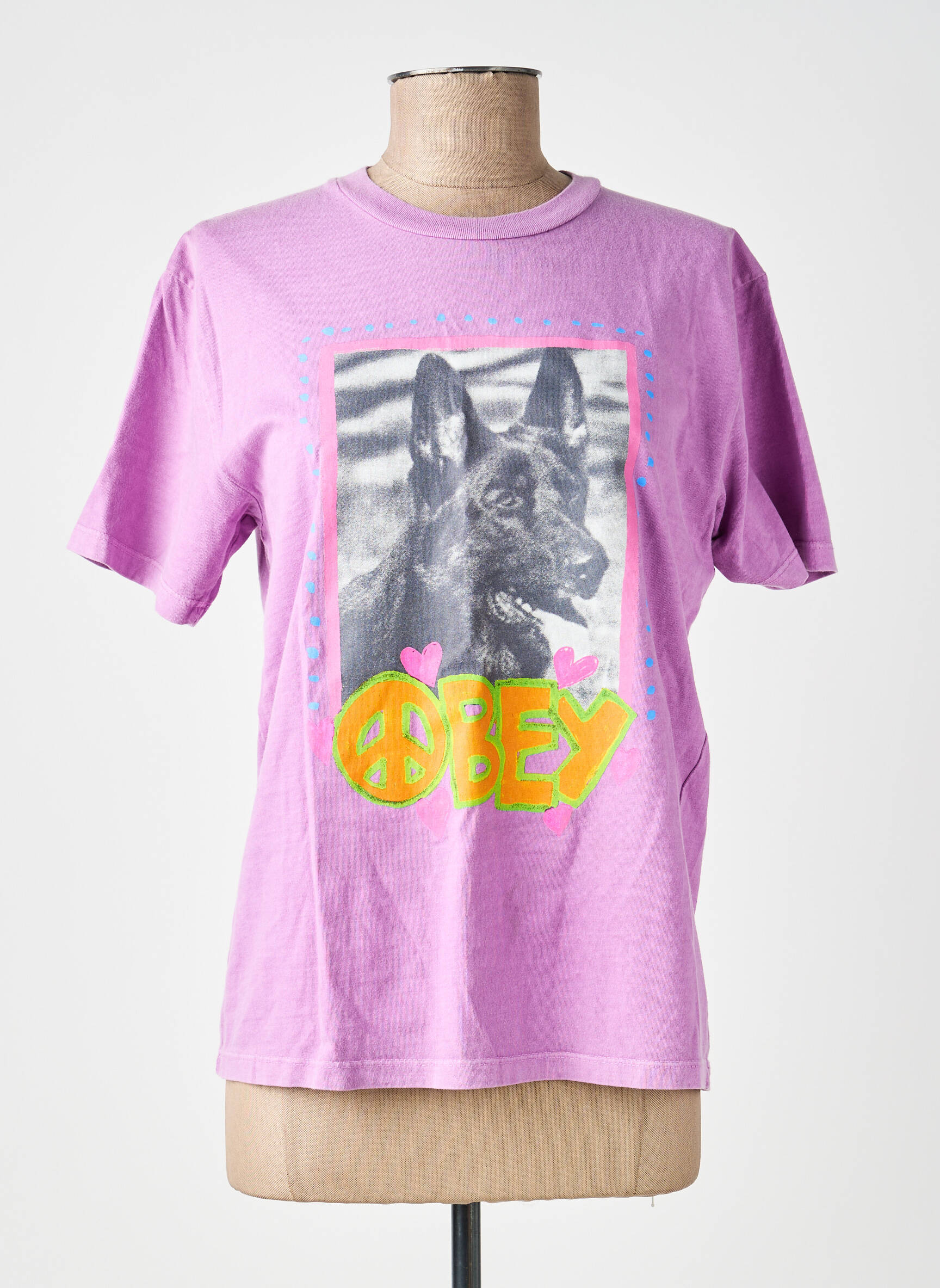 T-marškinys violetinis OBEY moteris