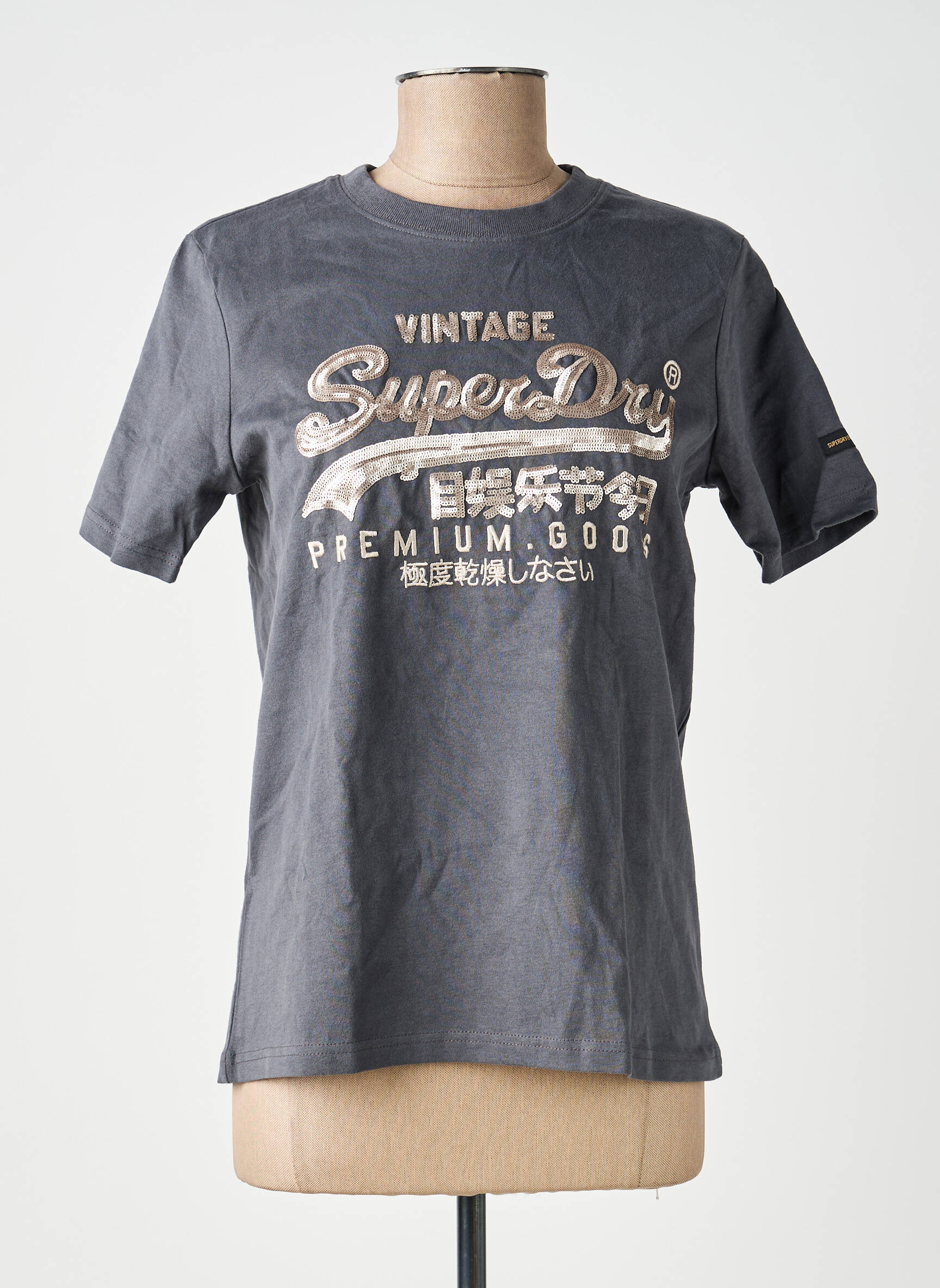 T-marškinys pilka SUPERDRY moteris