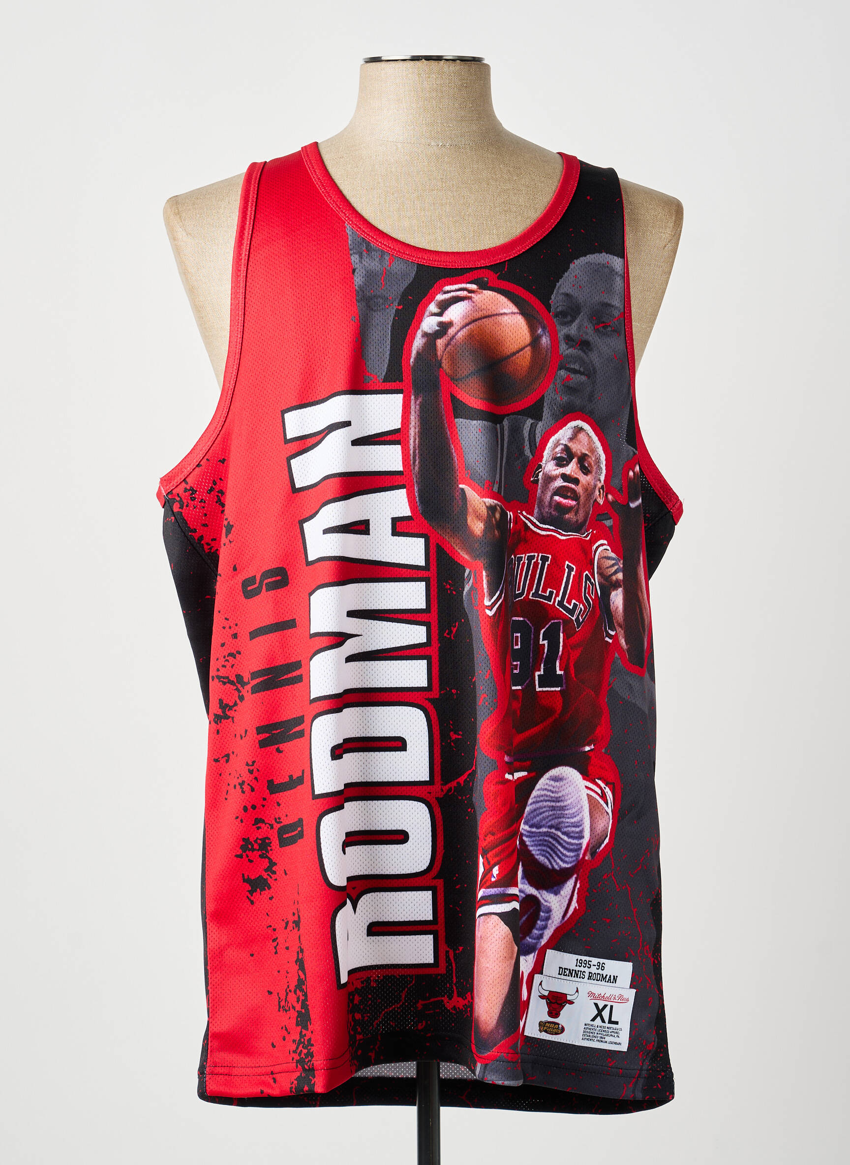 Marškiniai be rankovių raudona MITCHELL AND NESS vyras