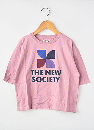 T-marškinys rožinė THE NEW SOCIETY mergina