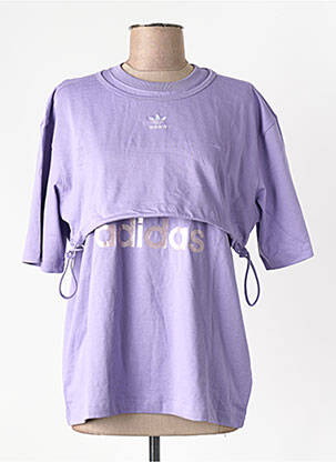 T-marškinys violetinis ADIDAS moteris