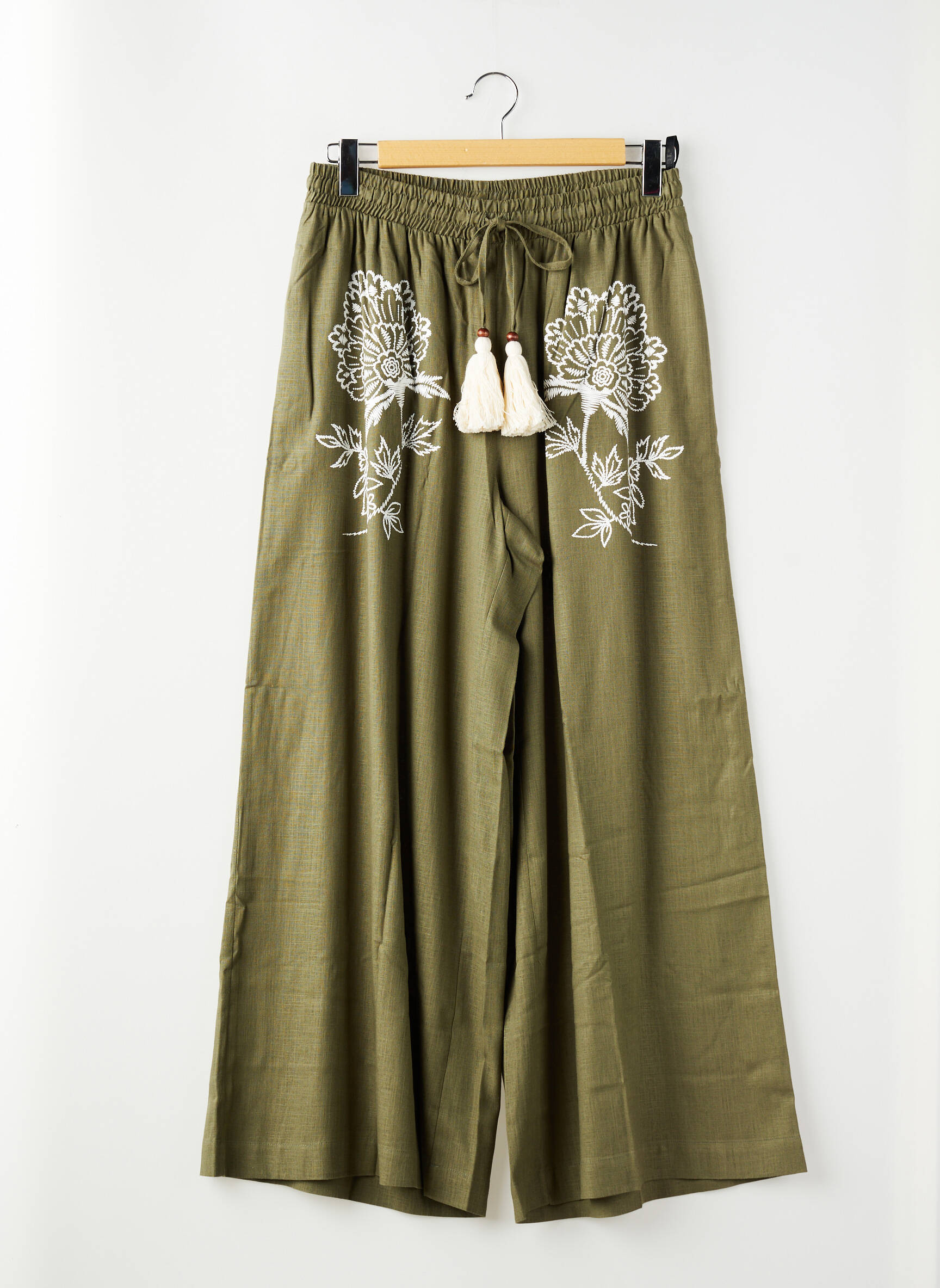 Platus kelnes kaki MAT FASHION moteris