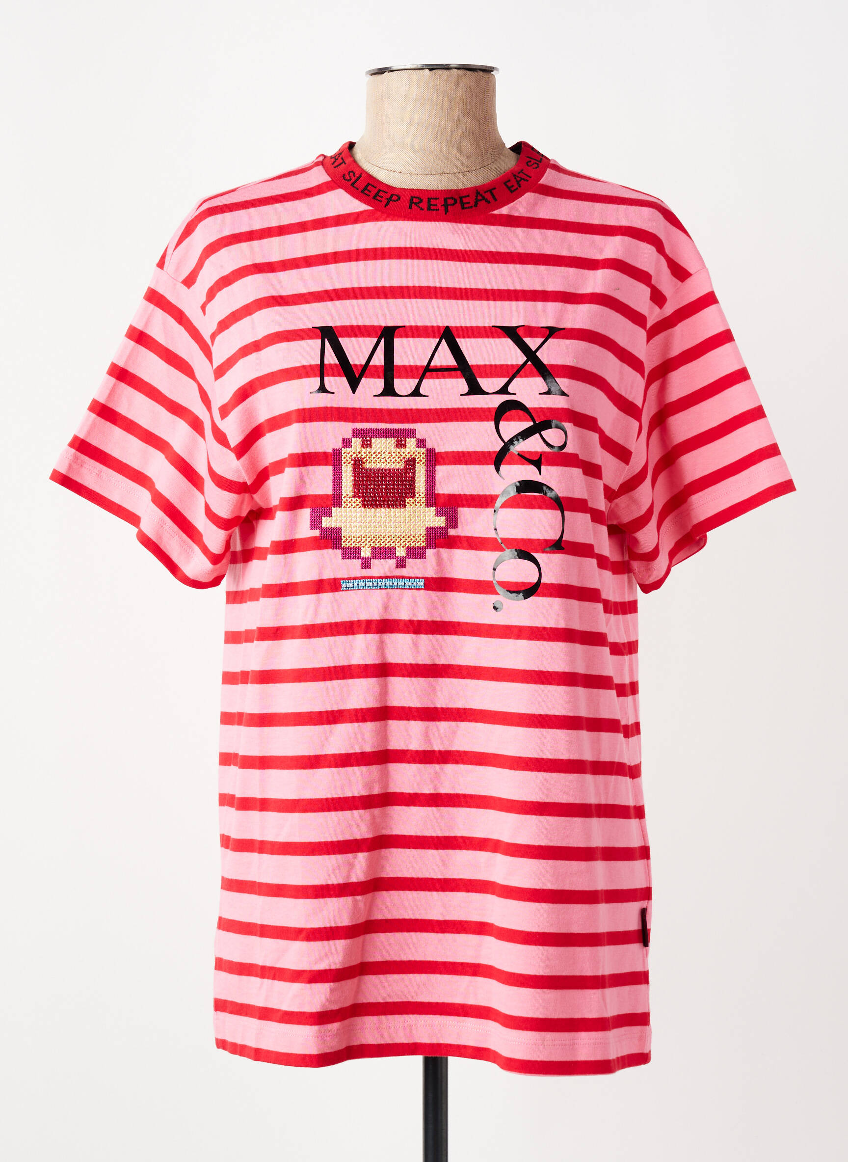 T-marškinys rožinė MAX&CO. moteris