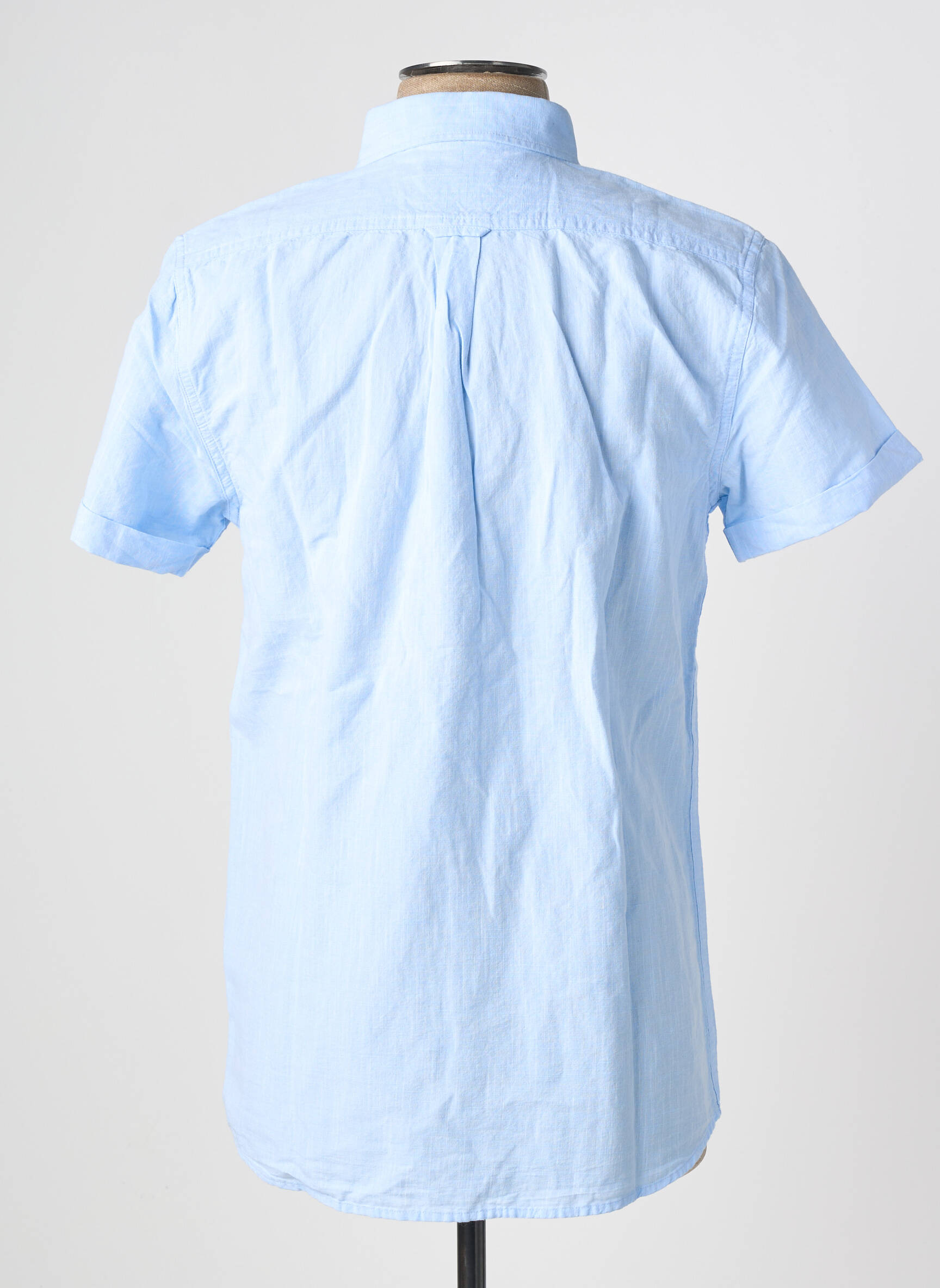 Trumpa rankovė marškiniai mėlyna KNOWLEDGE COTTON APPAREL vyras