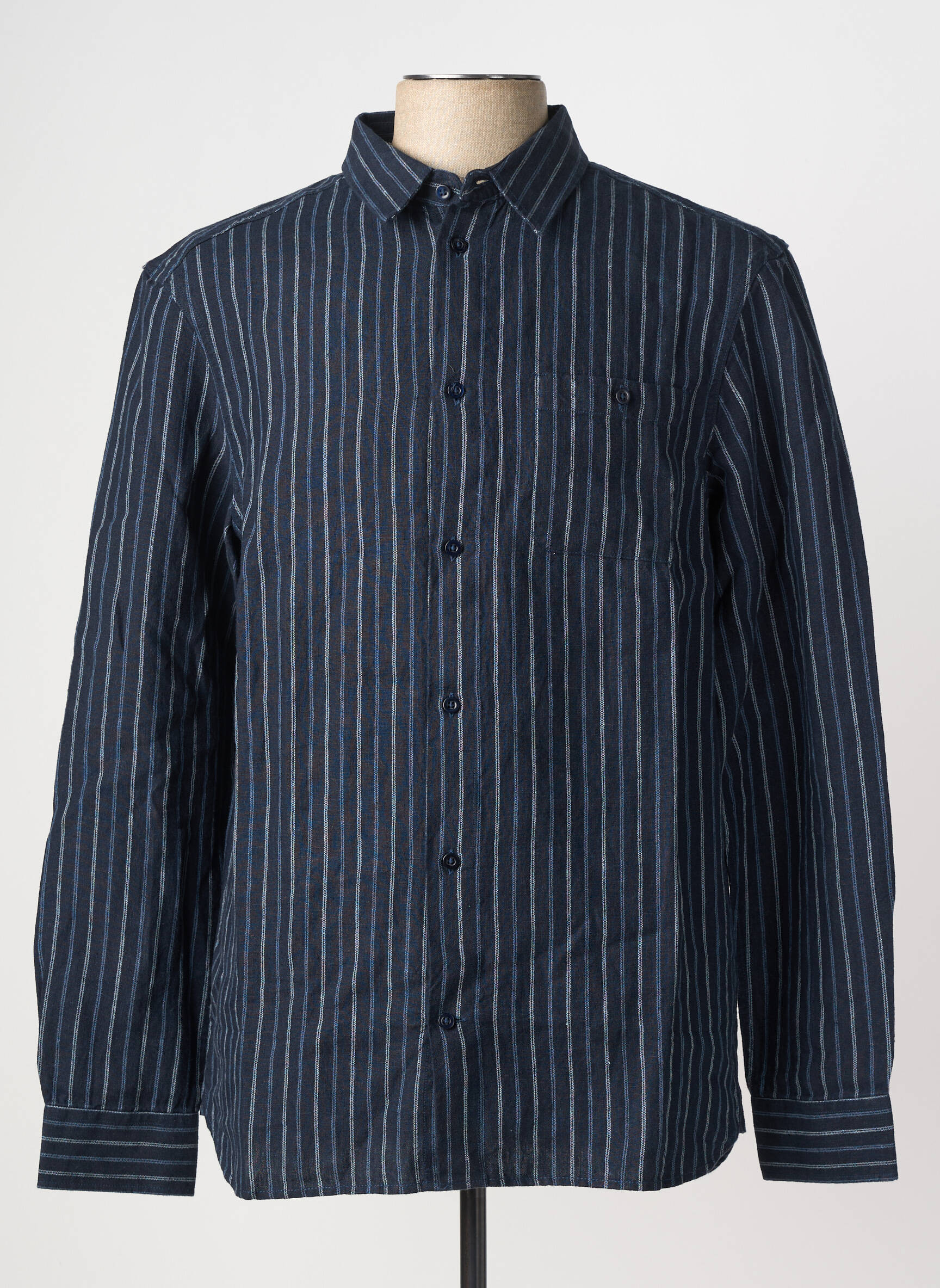 Ilgomis rankovėmis marškinys mėlyna KNOWLEDGE COTTON APPAREL vyras