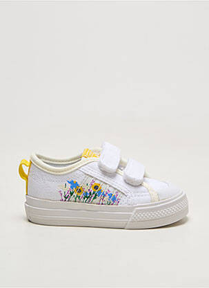 Bėgimo bateliai baltas ADIDAS mergina