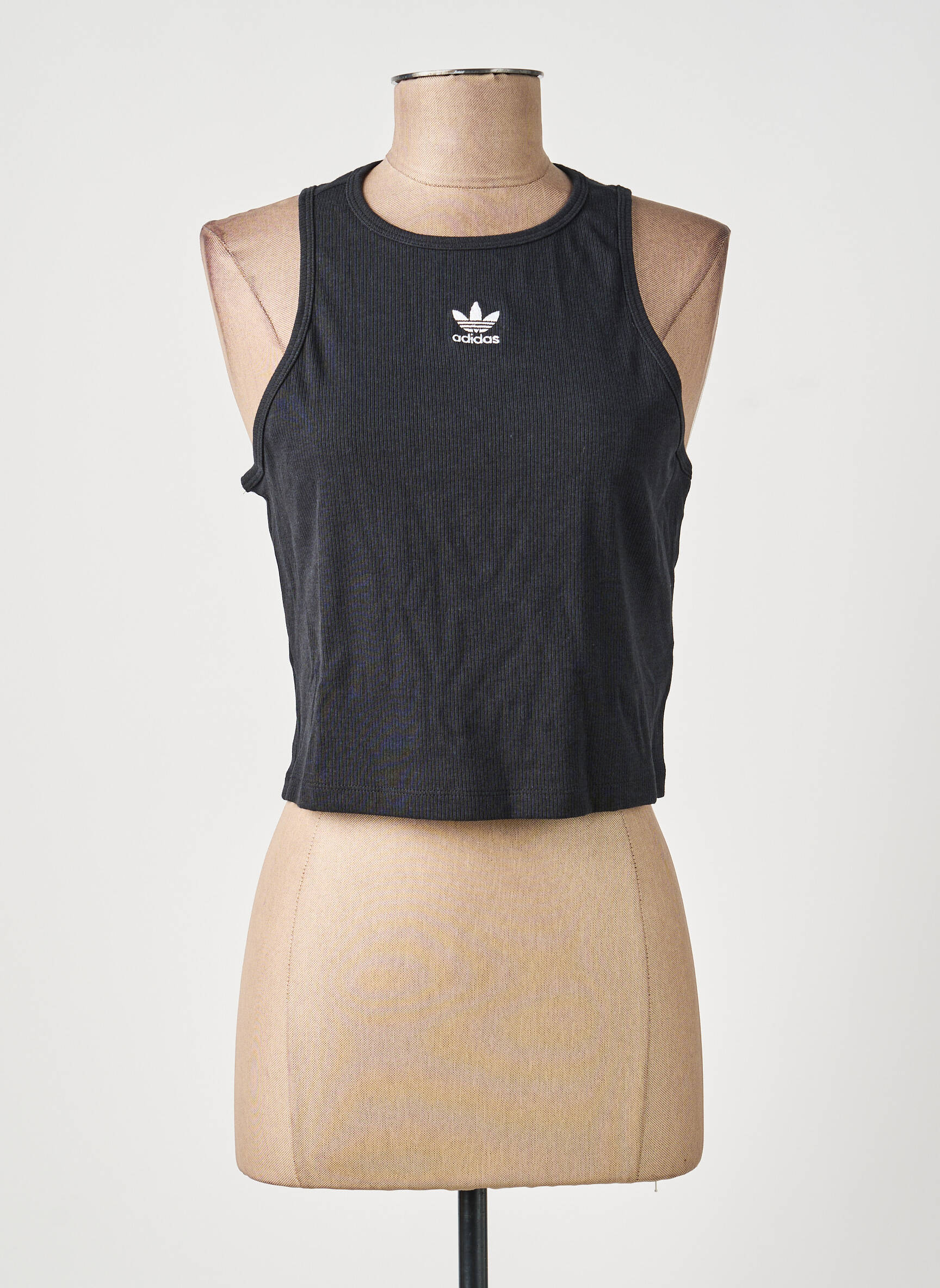 Marškiniai be rankovių juodas ADIDAS moteris
